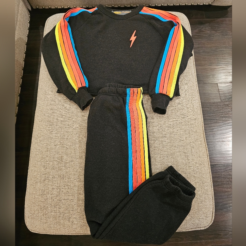 Aviator Nation Neon Rainbow Stripe SET 🌈